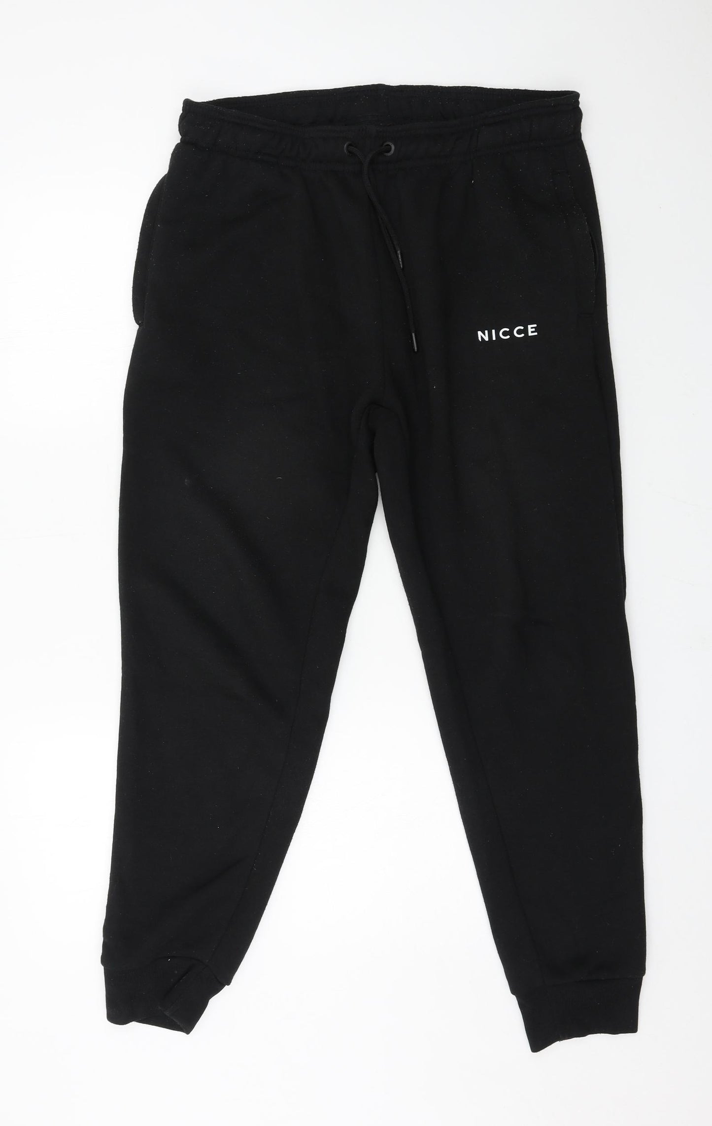 NICCE Mens Black  Jersey Jogger Trousers Size L L27 in