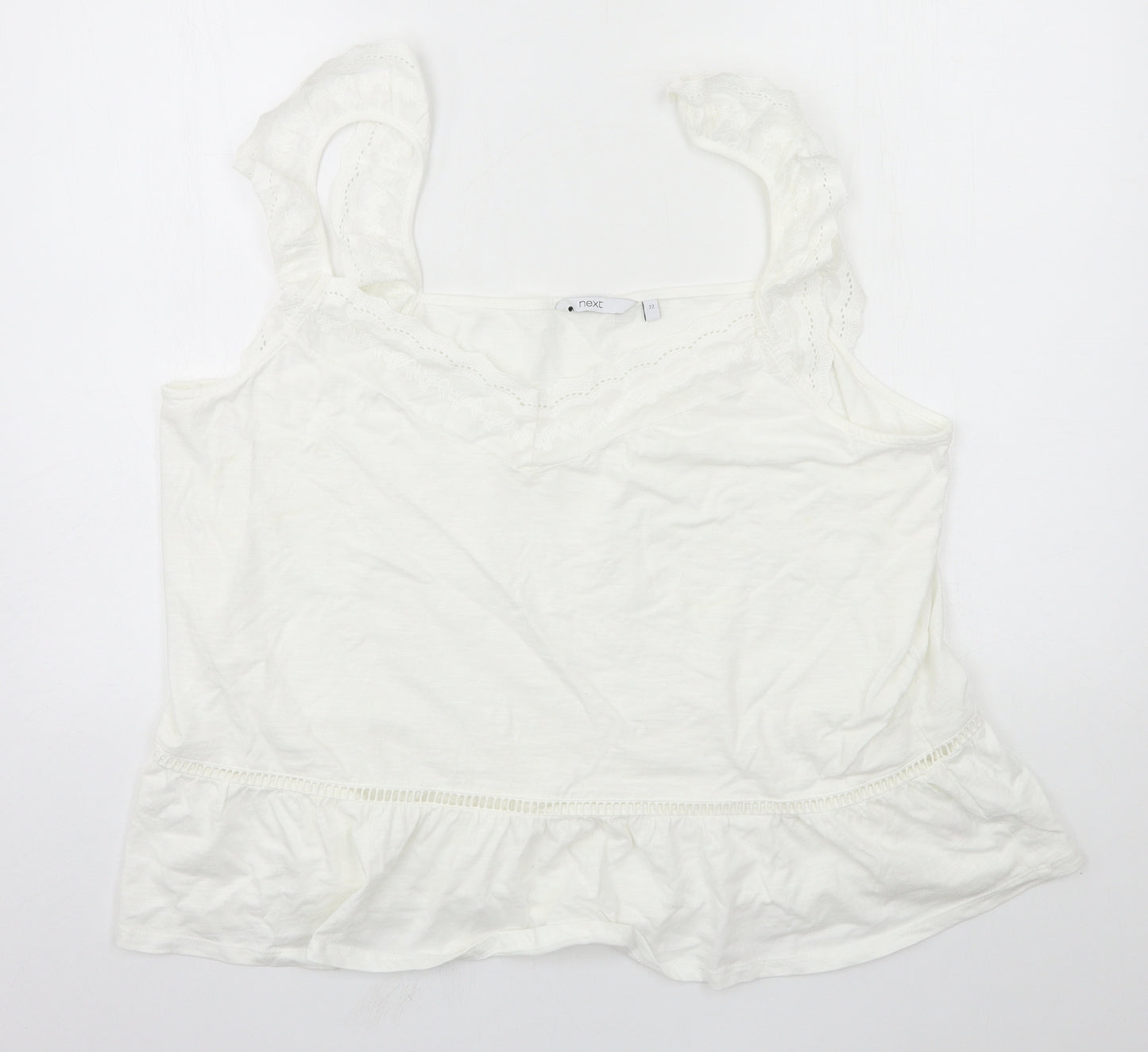 NEXT Womens White  Jersey Basic Tank Size 22
