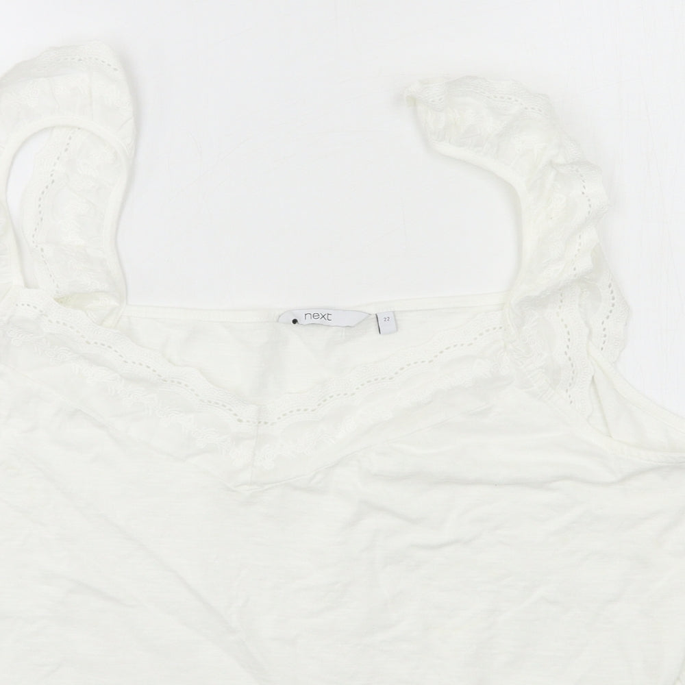 NEXT Womens White  Jersey Basic Tank Size 22