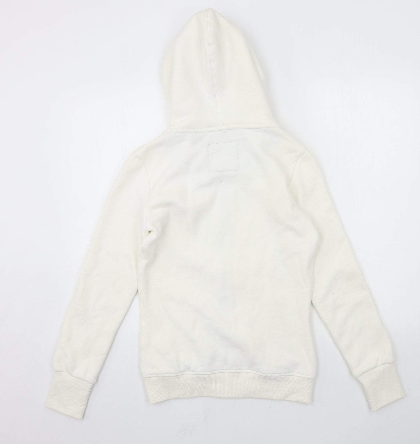Superdry Womens White  Jersey Full Zip Hoodie Size 8