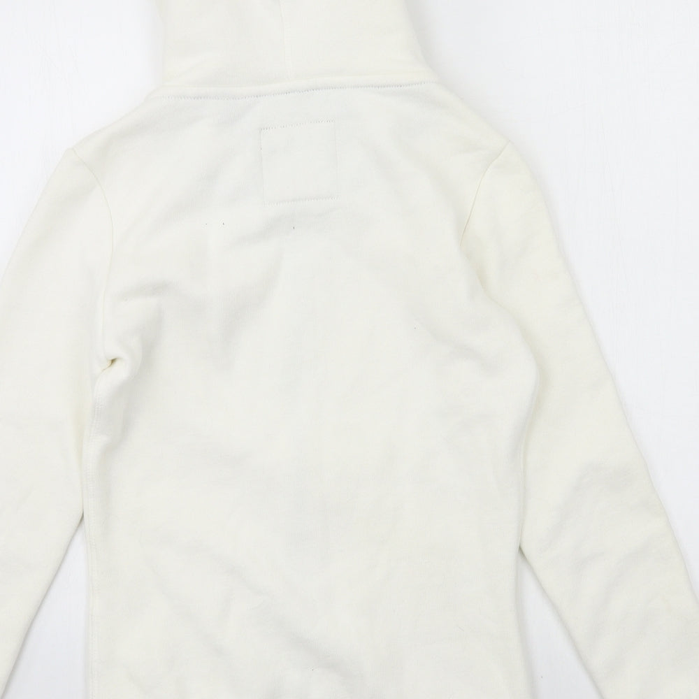 Superdry Womens White  Jersey Full Zip Hoodie Size 8