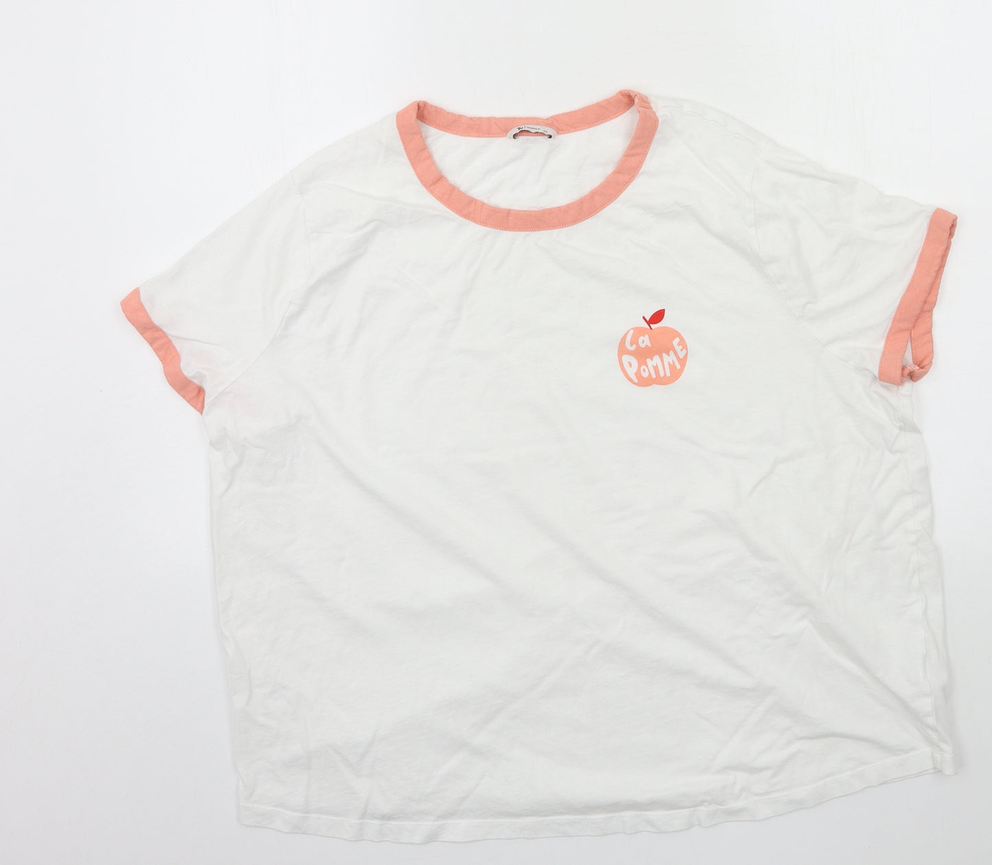 TU Womens White  Jersey Basic T-Shirt Size 22  - La Pomme