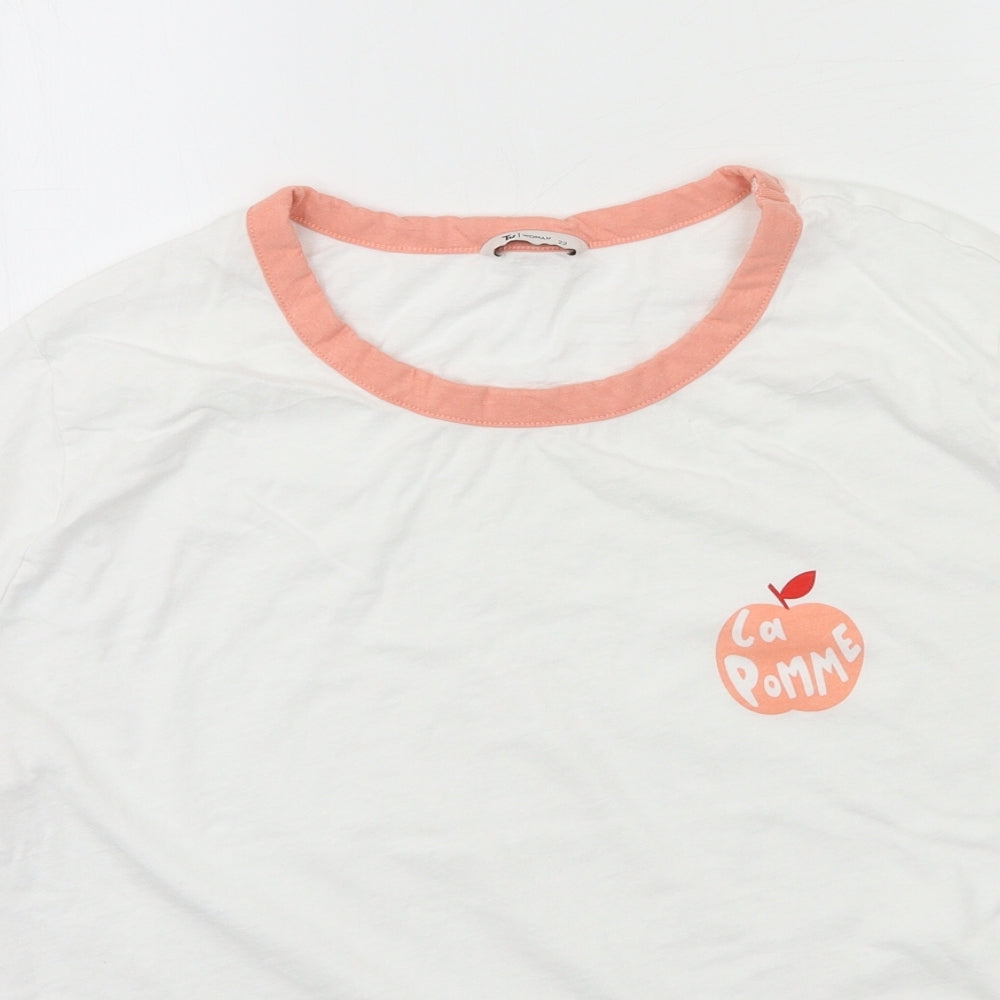 TU Womens White  Jersey Basic T-Shirt Size 22  - La Pomme