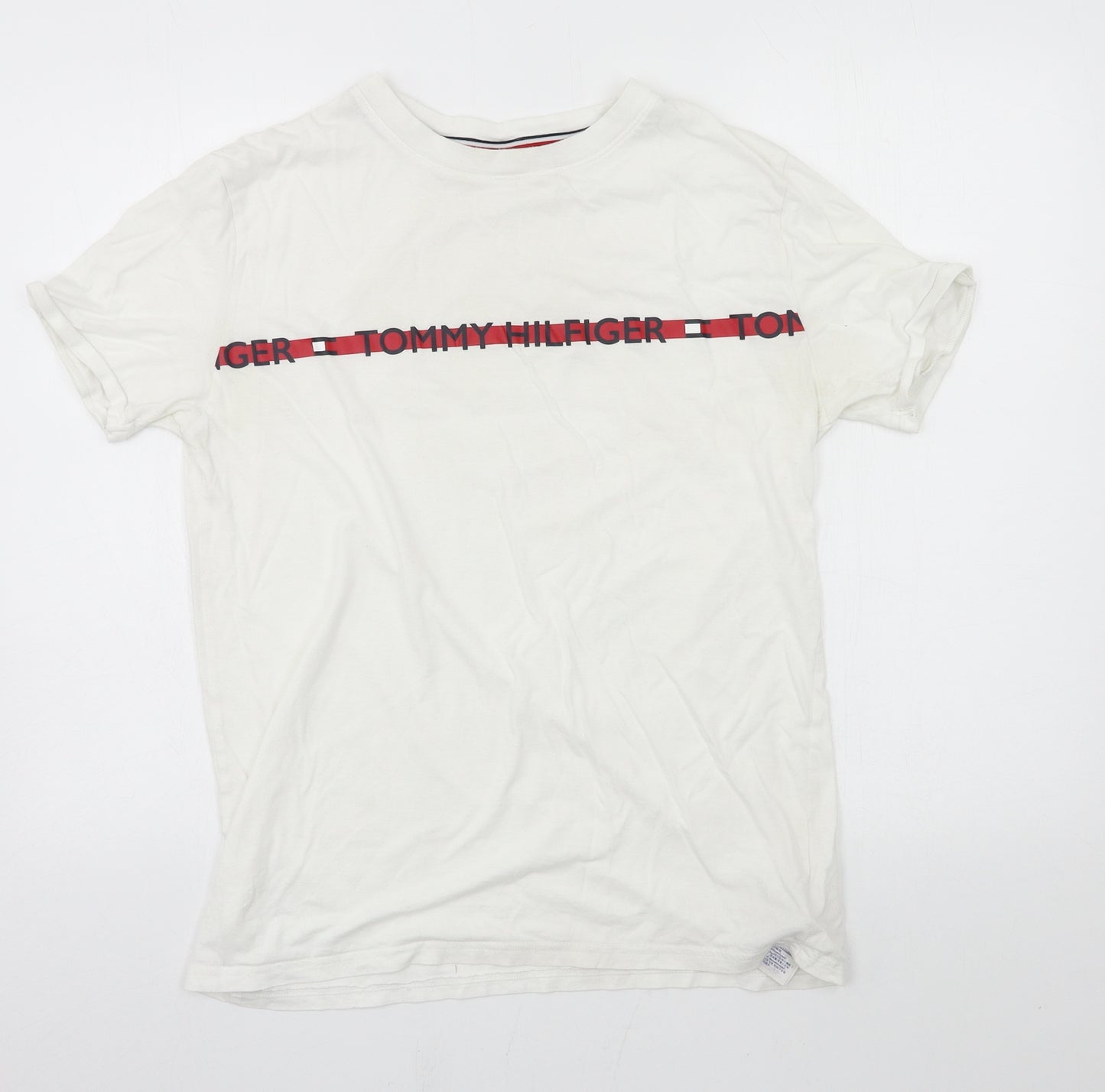 Tommy Hilfiger Mens White  Jersey  T-Shirt Size M