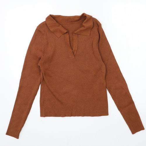 SheIn Womens Brown  Knit Pullover Jumper Size 3XL