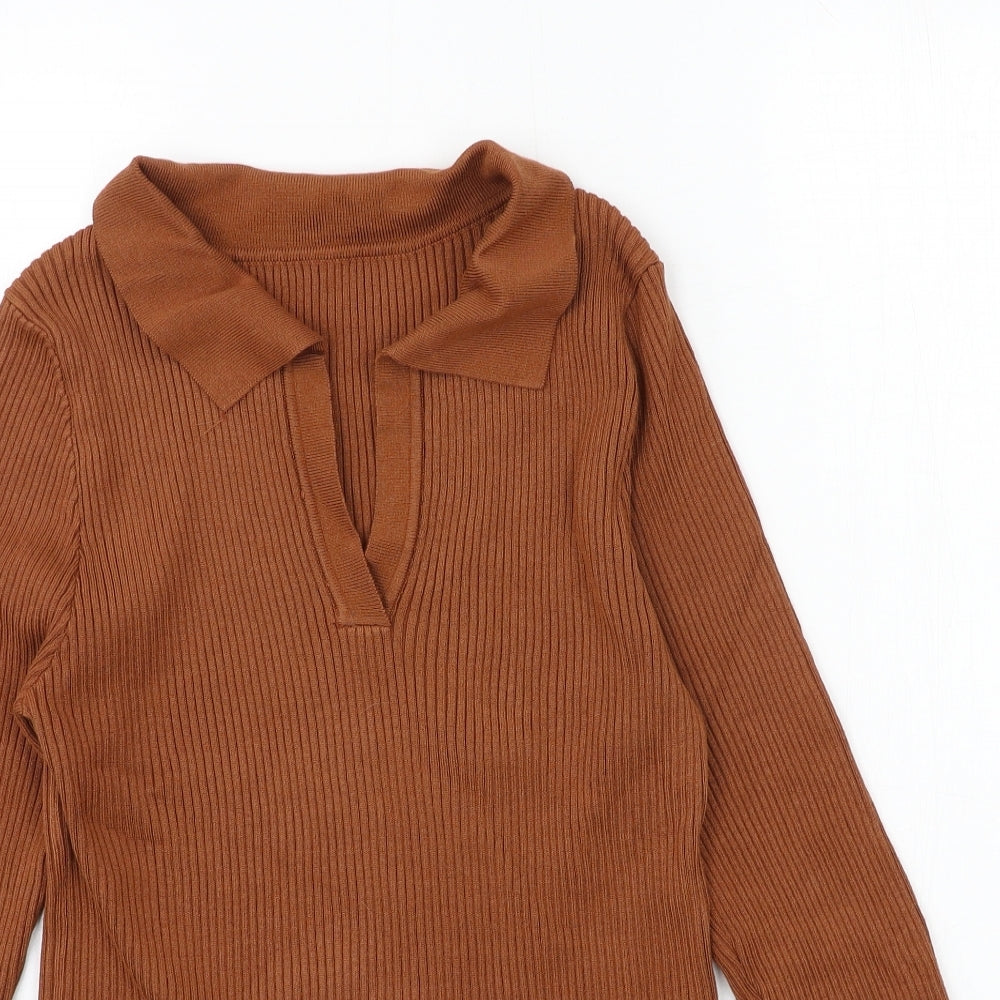 SheIn Womens Brown  Knit Pullover Jumper Size 3XL