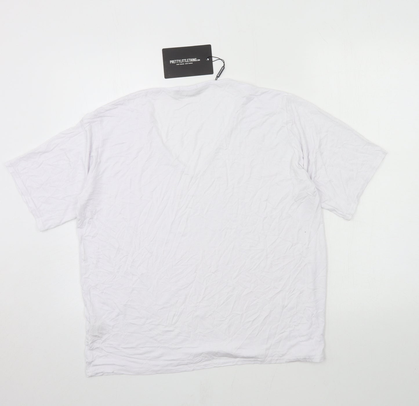 PRETTYLITTLETHING Womens White  Jersey Basic T-Shirt Size 14