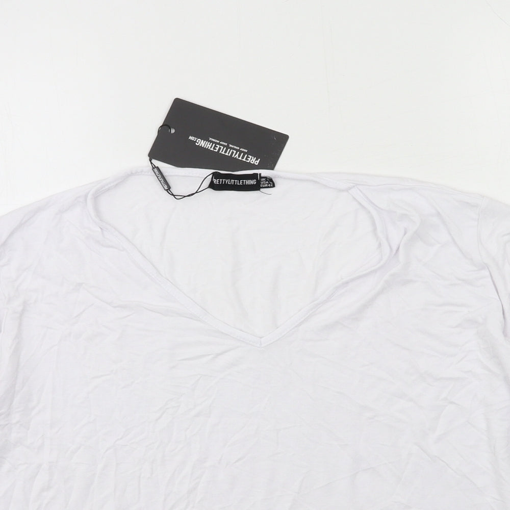 PRETTYLITTLETHING Womens White  Jersey Basic T-Shirt Size 14