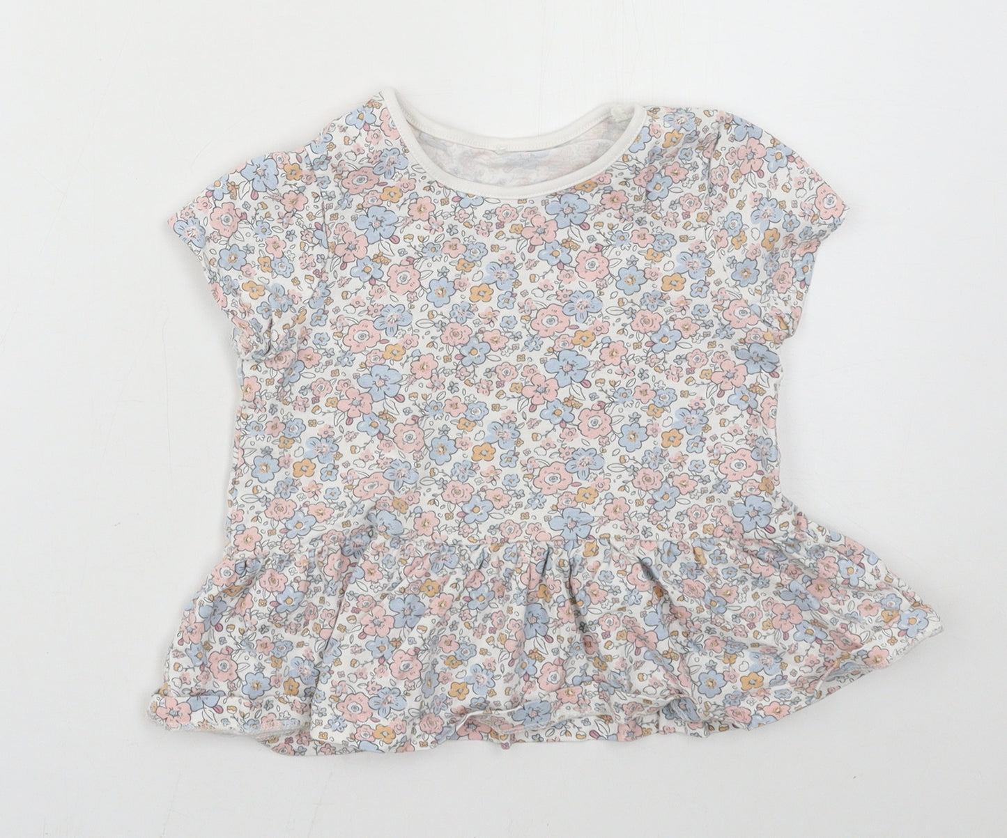 George Girls Multicoloured Floral Jersey Basic T-Shirt Size 4-5 Years