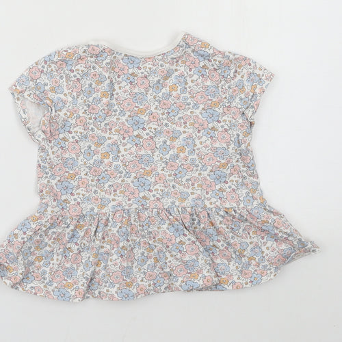 George Girls Multicoloured Floral Jersey Basic T-Shirt Size 4-5 Years