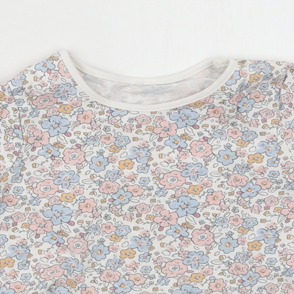 George Girls Multicoloured Floral Jersey Basic T-Shirt Size 4-5 Years