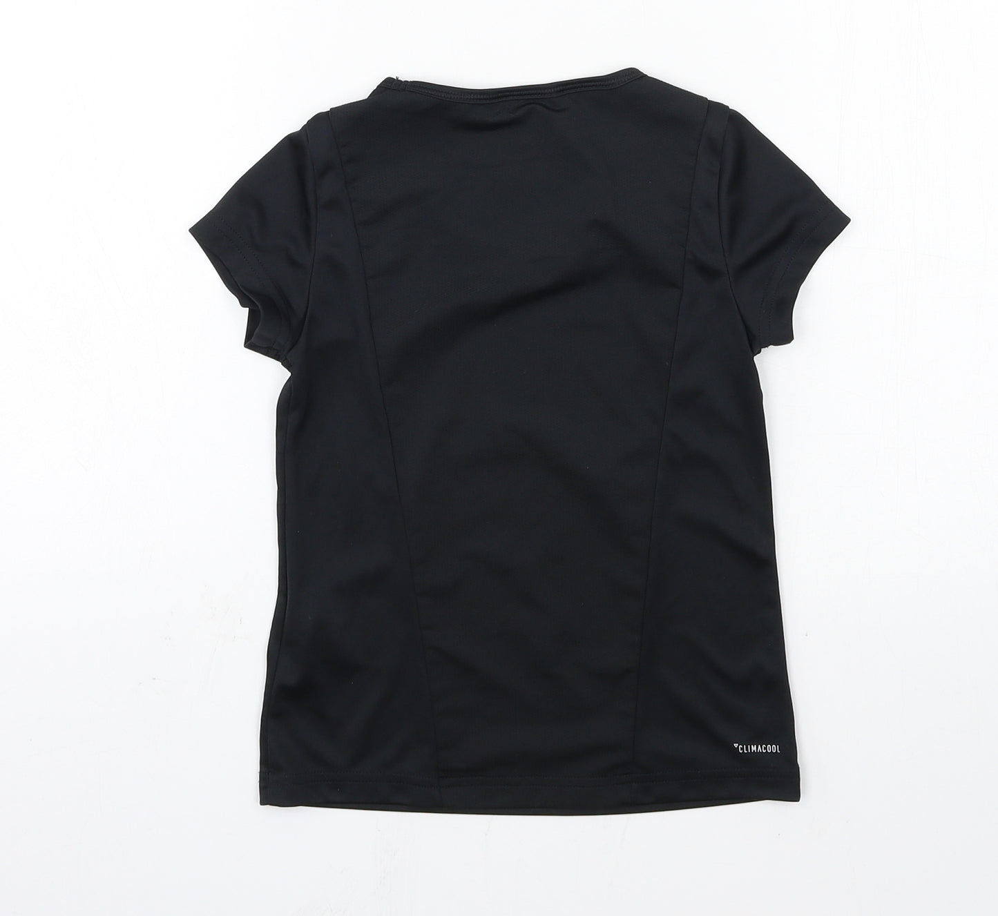 adidas Girls Black  Jersey Basic T-Shirt Size 7-8 Years
