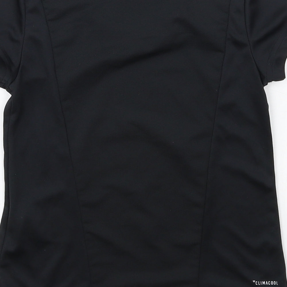 adidas Girls Black  Jersey Basic T-Shirt Size 7-8 Years