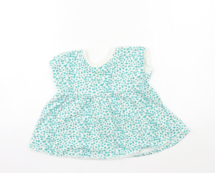 George Girls White Animal Print Jersey Skater Dress Size 5-6 Years