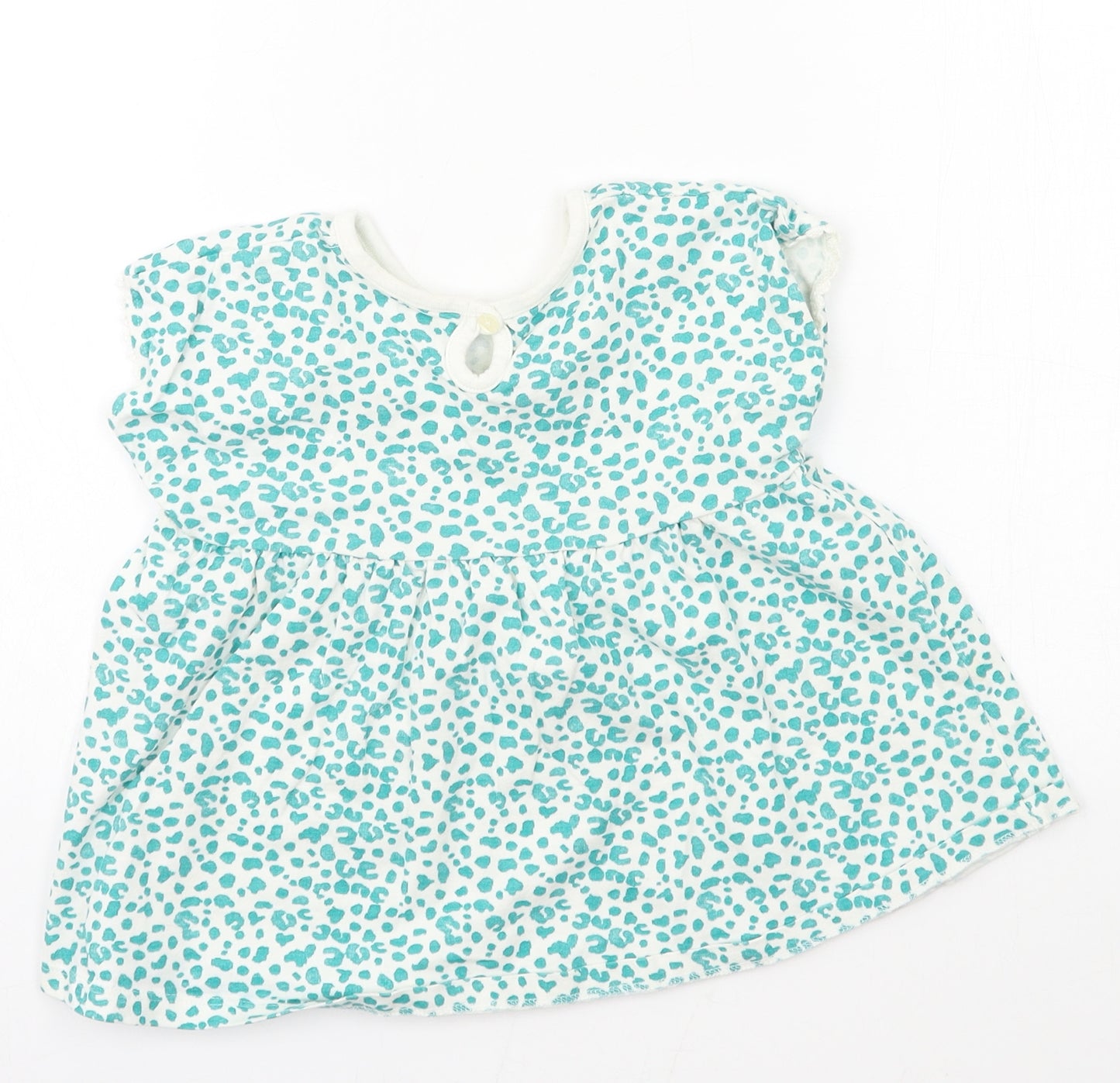 George Girls White Animal Print Jersey Skater Dress  Size 5-6 Years