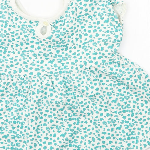 George Girls White Animal Print Jersey Skater Dress  Size 5-6 Years