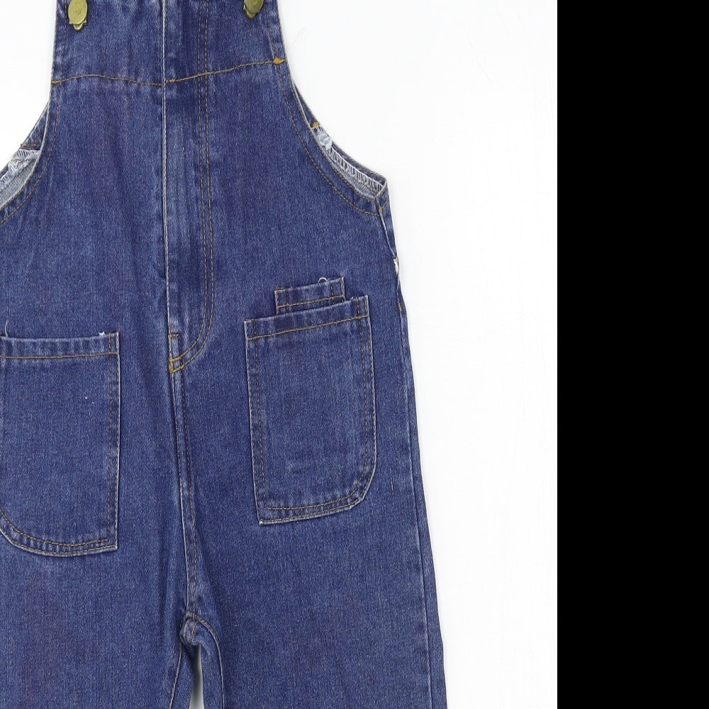 Ru Yiibeibei Girls Blue  Denim Dungaree One-Piece Size 13 Years