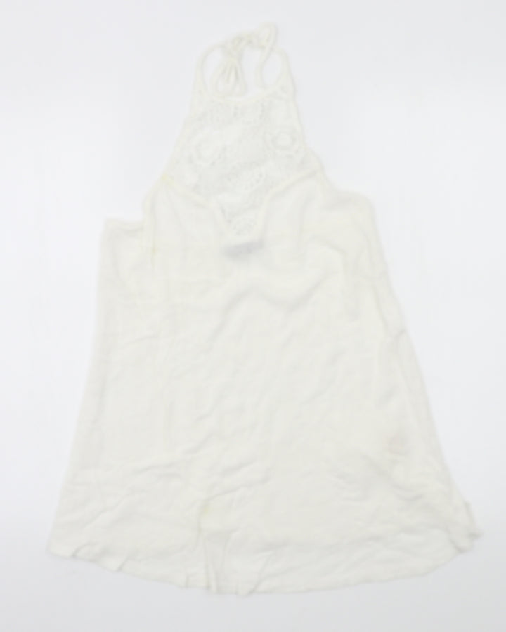 Boohoo Womens White Basic Tank Size 12