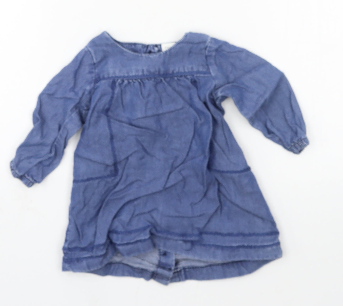 NEXT Girls Blue  Denim Skater Dress  Size 3-6 Months