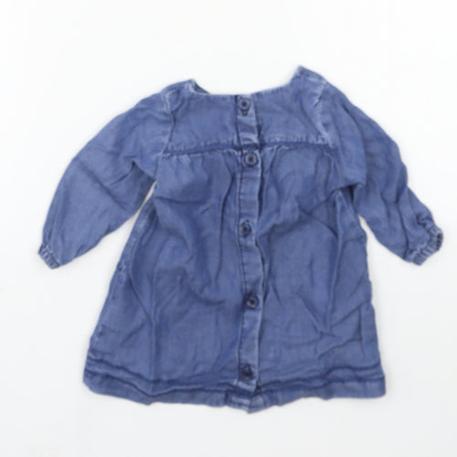 NEXT Girls Blue  Denim Skater Dress  Size 3-6 Months
