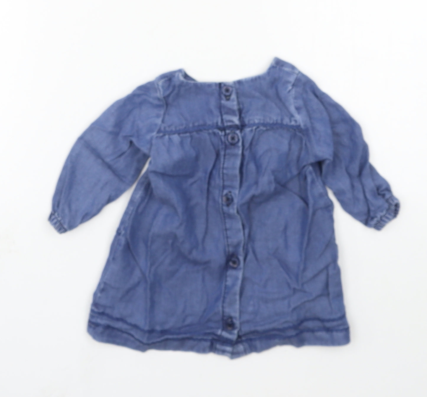 NEXT Girls Blue  Denim Skater Dress  Size 3-6 Months