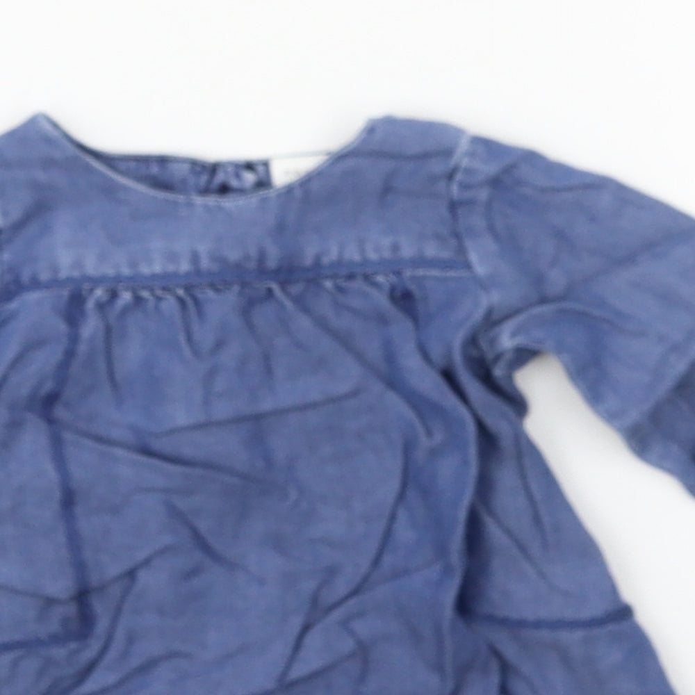 NEXT Girls Blue  Denim Skater Dress  Size 3-6 Months