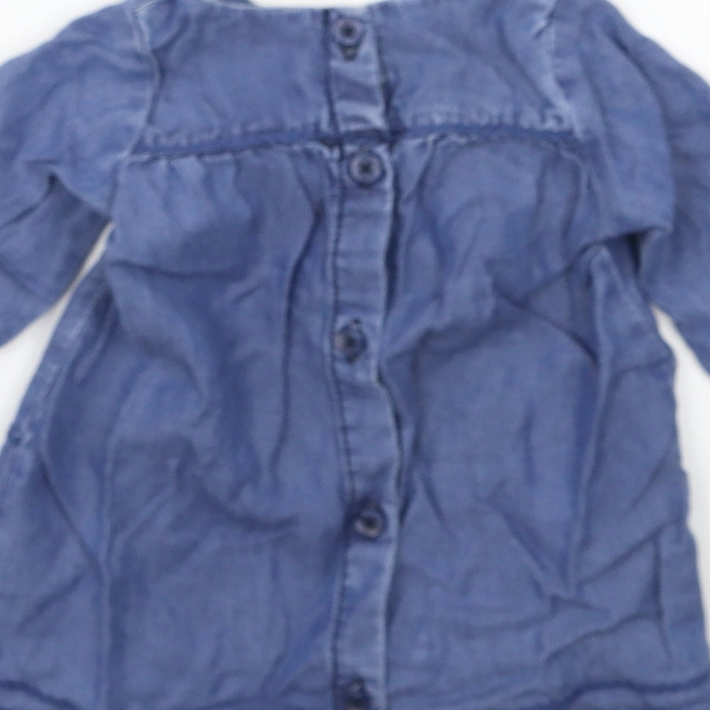 NEXT Girls Blue  Denim Skater Dress  Size 3-6 Months