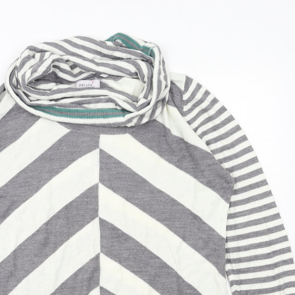 Marks and Spencer Womens Ivory Striped Knit Pullover Jumper Size 16