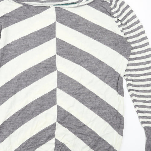 Marks and Spencer Womens Ivory Striped Knit Pullover Jumper Size 16