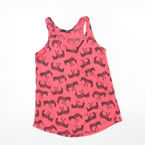 Atmosphere Womens Red Geometric Jersey Basic Tank Size 6  - Zebra