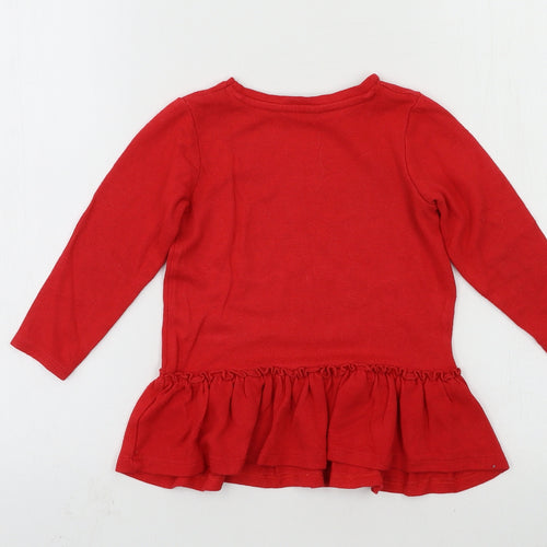 George Girls Red  Knit Pullover Jumper Size 18-24 Months  - Smile