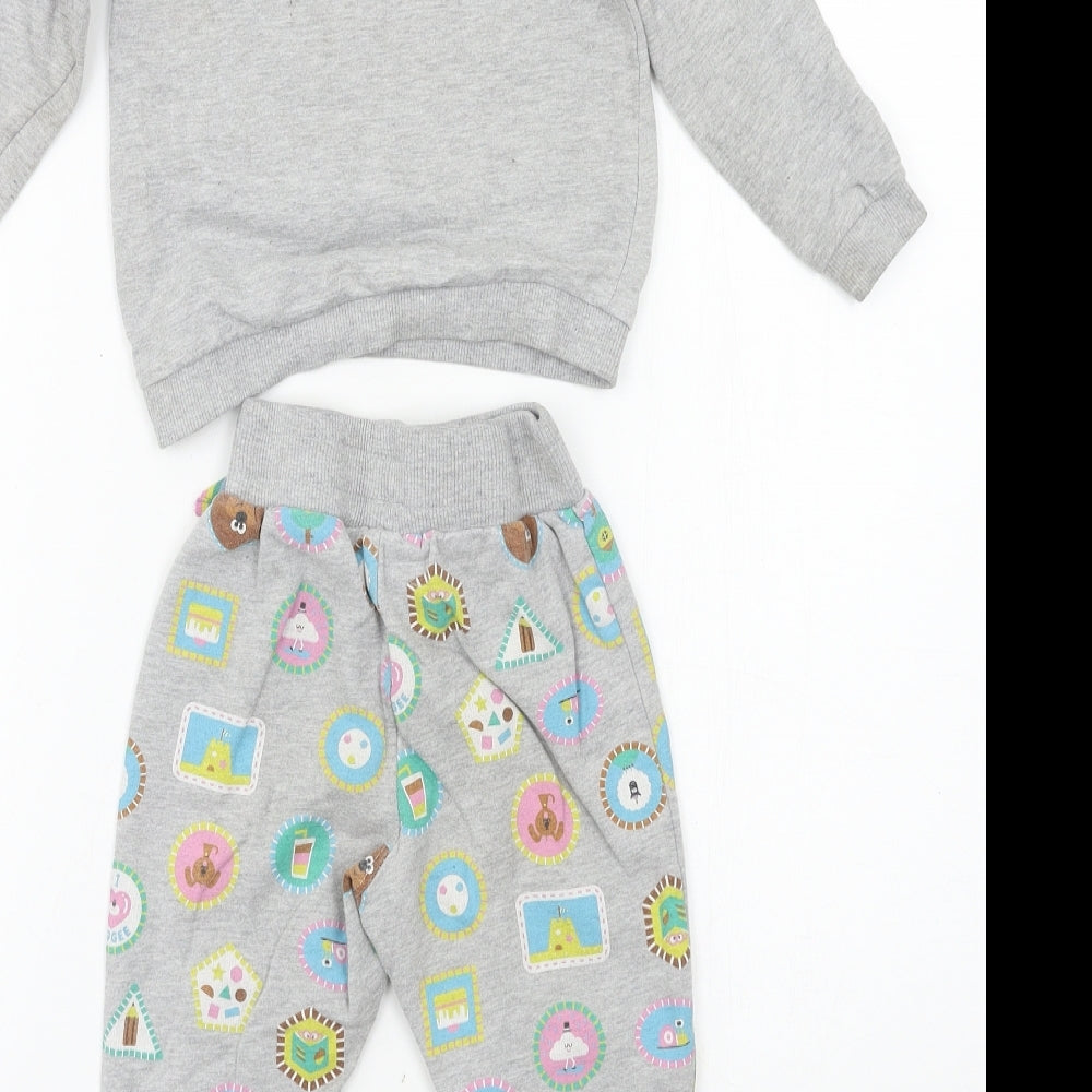 Hey Dugee Girls Grey Geometric Jersey Top Pyjama Set Size 2-3 Years