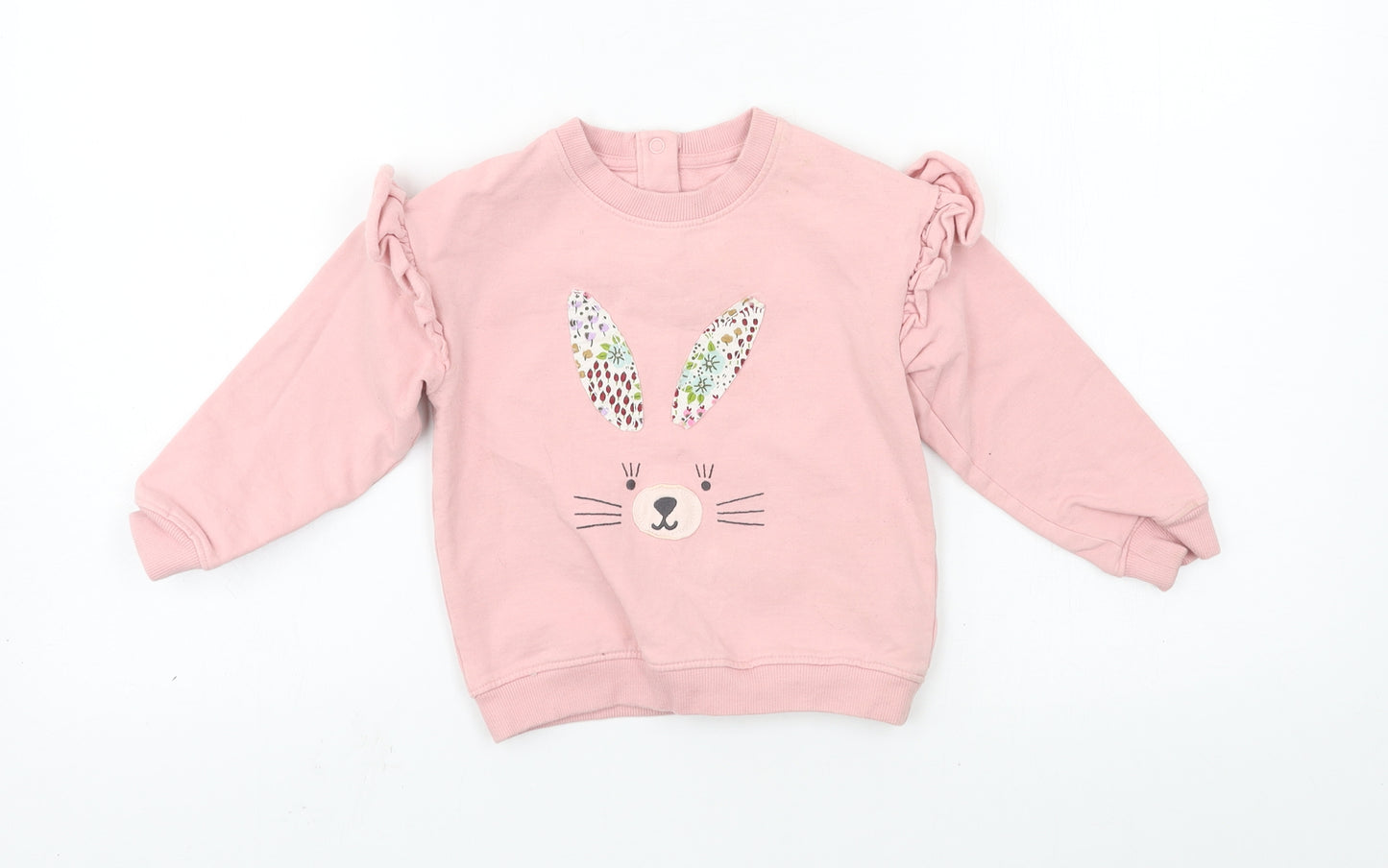 Marks and Spencer Girls Pink  Jersey Pullover Sweatshirt Size 2-3 Years  - Rabbit