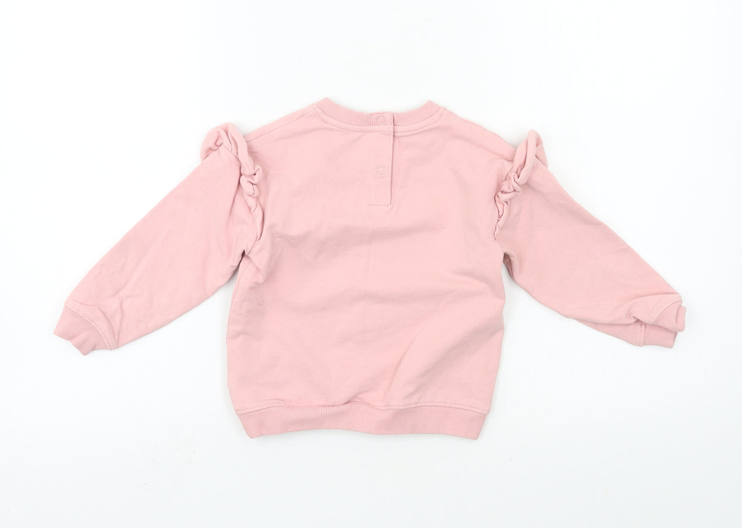 Marks and Spencer Girls Pink  Jersey Pullover Sweatshirt Size 2-3 Years  - Rabbit
