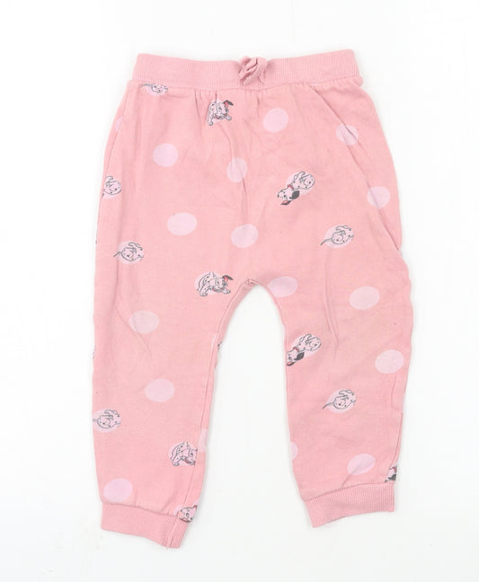 George Girls Pink Geometric Jersey Capri Pyjama Pants Size 2-3 Years  - 101 Dalmatians