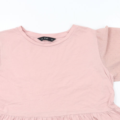 F&F Womens Pink  Jersey Basic T-Shirt Size 12