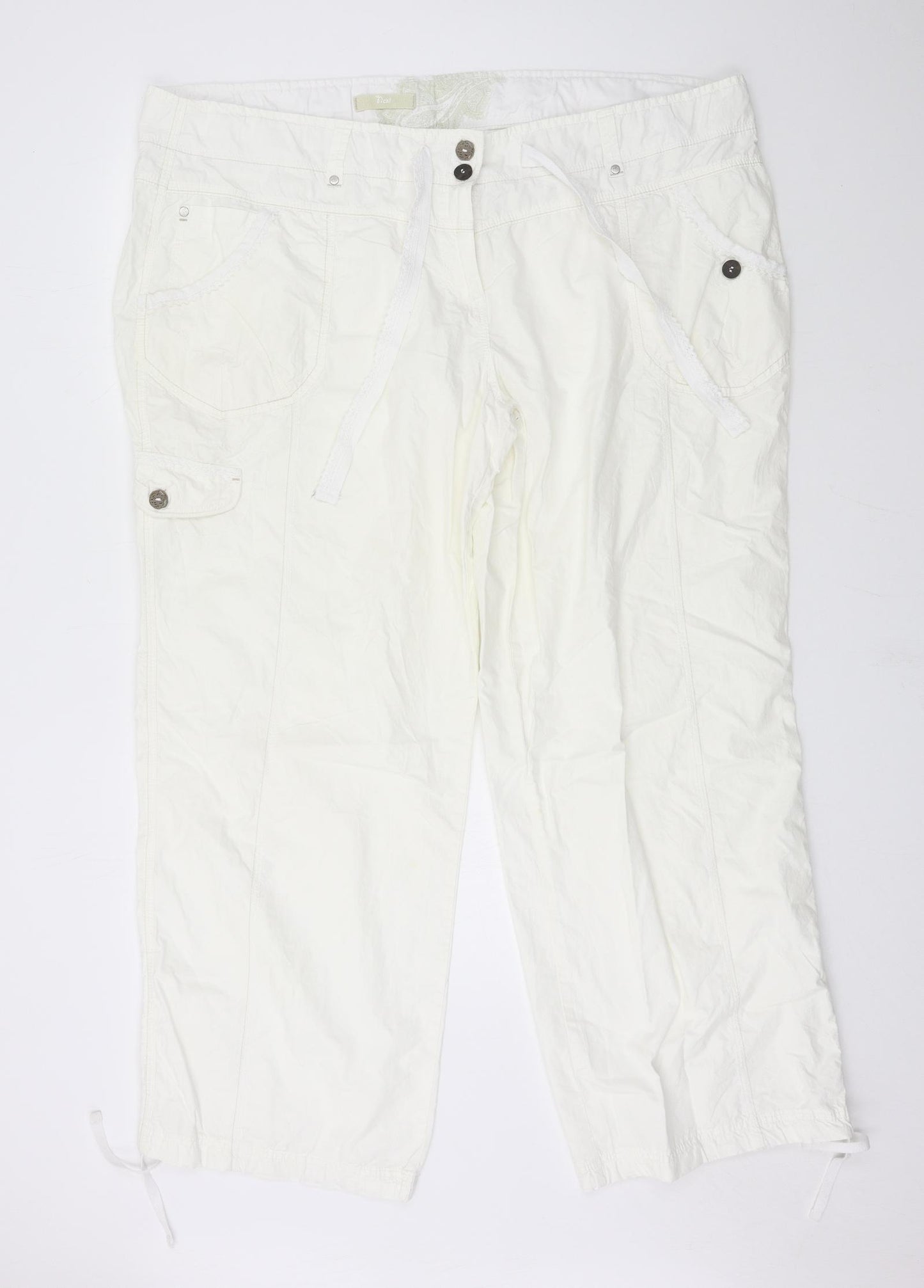 NEXT Womens White   Cargo Trousers Size 46 in L30 in