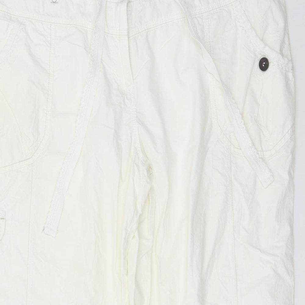 NEXT Womens White   Cargo Trousers Size 46 in L30 in