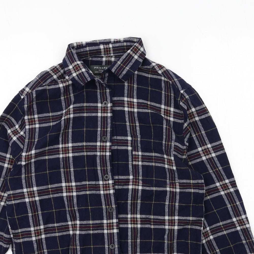 Primark Mens Blue Plaid   Button-Up Size S