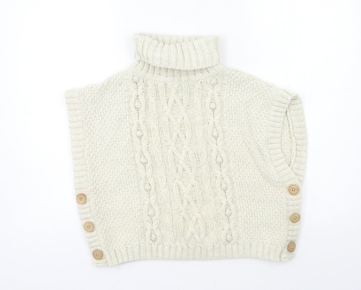Nula Bug Girls Ivory Knit Pullover Jumper Size 8 Years