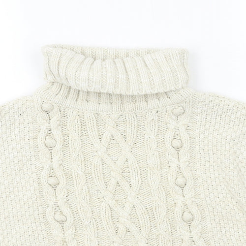 Nula Bug Girls Ivory  Knit Pullover Jumper Size 8 Years