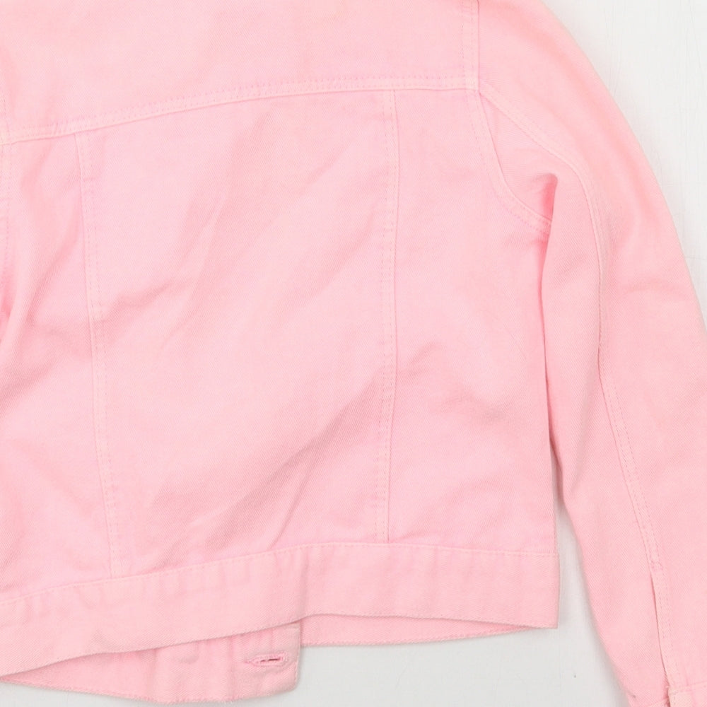 George Girls Pink  Denim Jacket  Size 7-8 Years