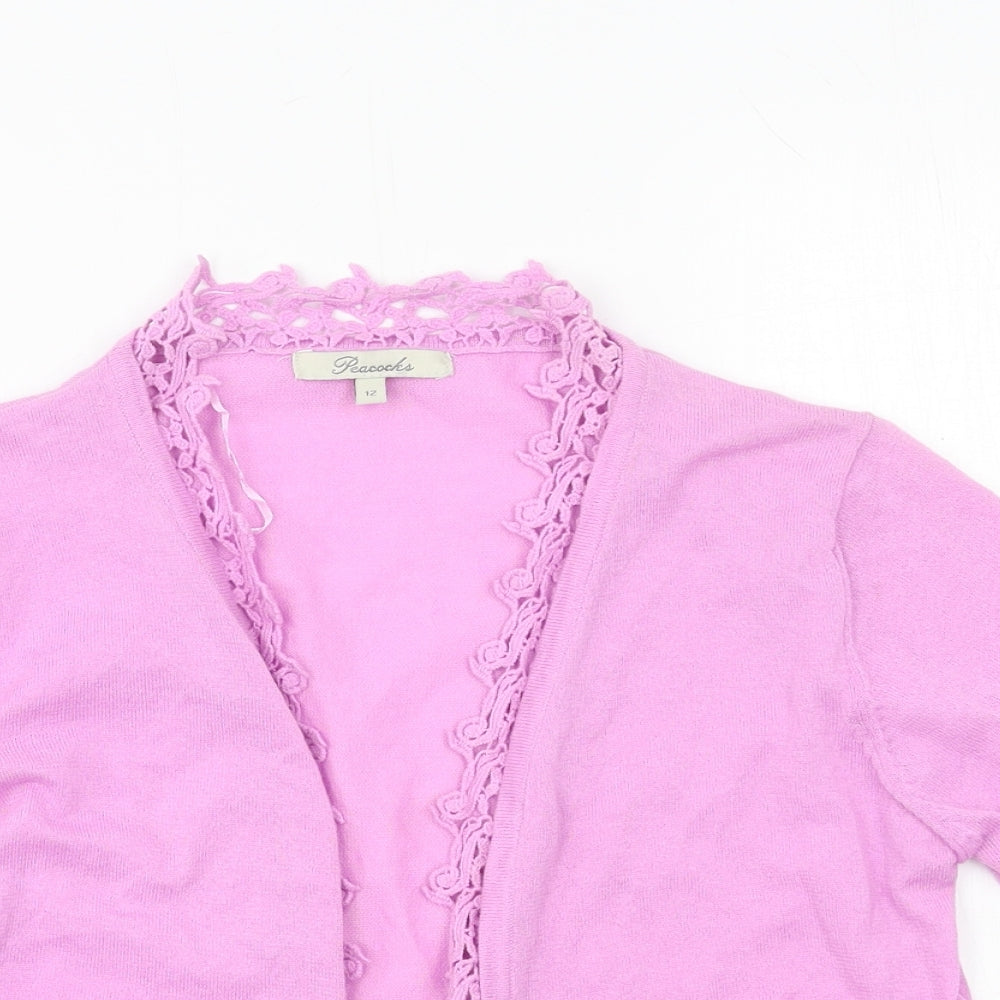 Peacocks Womens Purple  Knit Cardigan Jumper Size 12