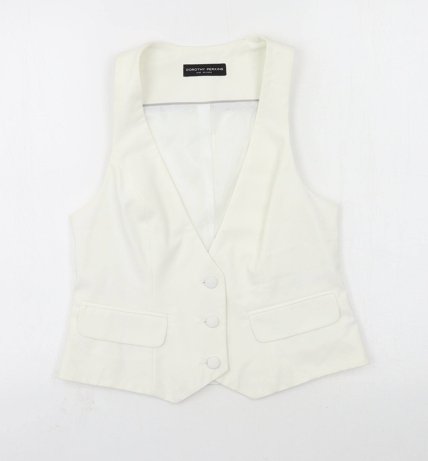 Dorothy Perkins Womens White   Jacket Waistcoat Size 12
