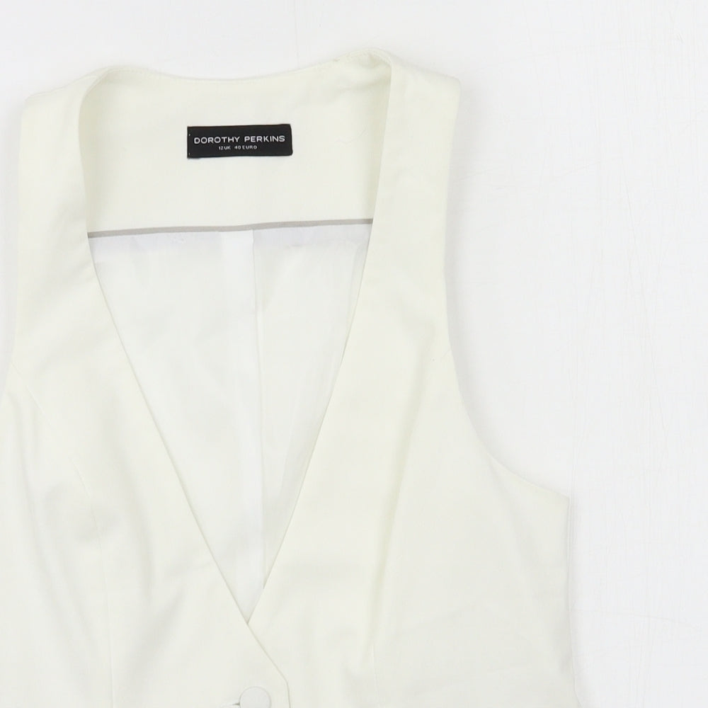 Dorothy Perkins Womens White   Jacket Waistcoat Size 12