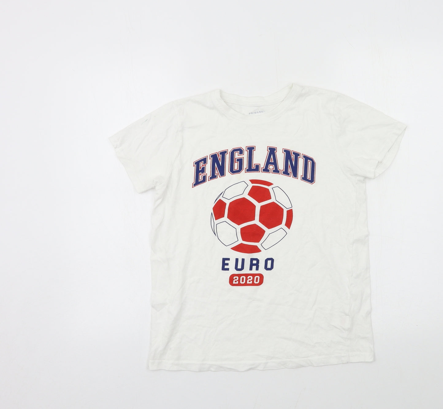 Primark Boys White  Jersey Basic T-Shirt Size 10-11 Years  - England