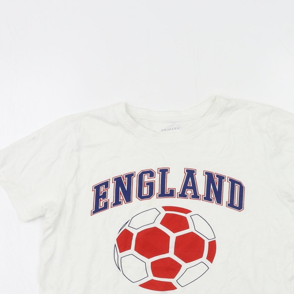 Primark Boys White  Jersey Basic T-Shirt Size 10-11 Years  - England