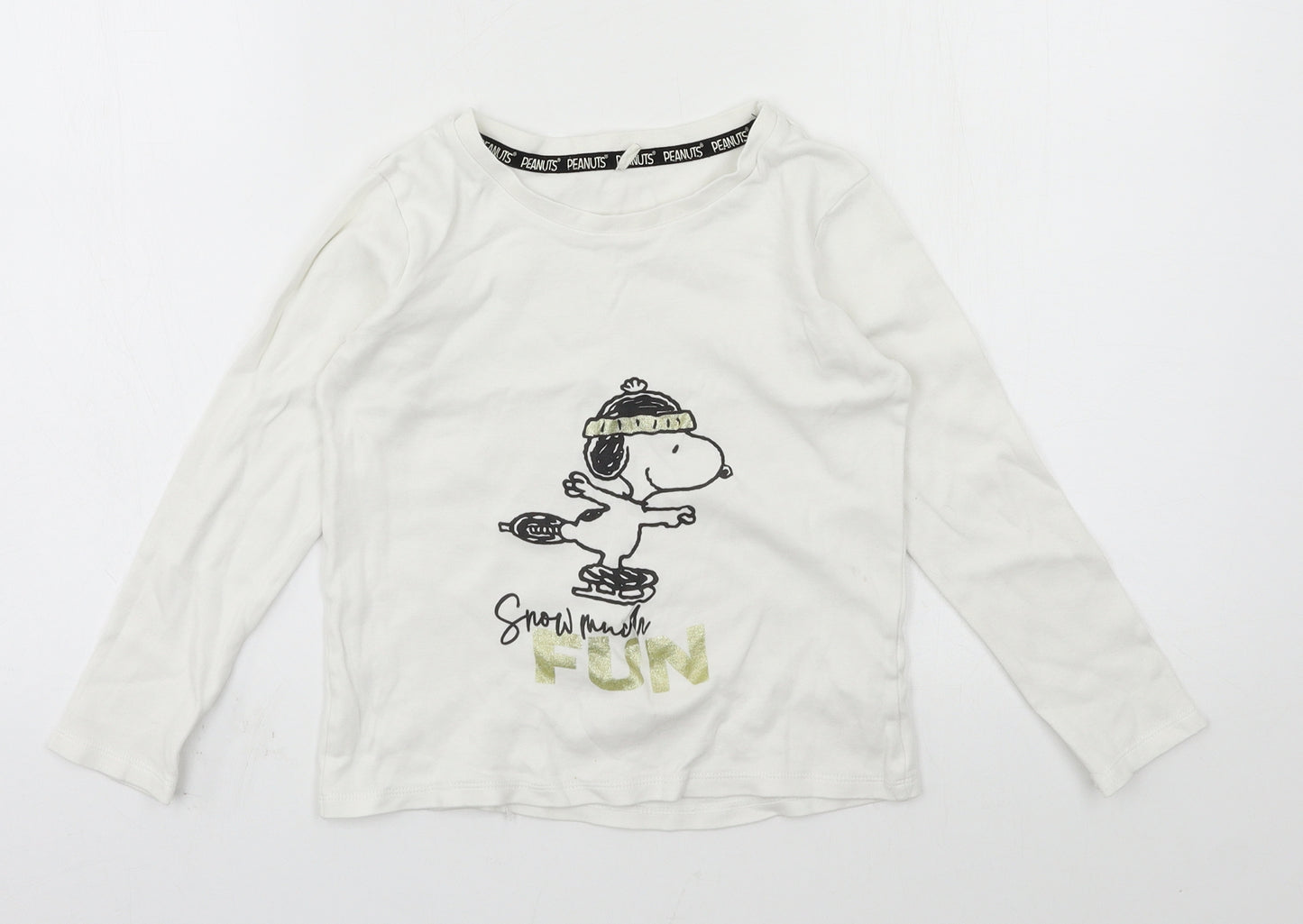 George Girls White  Jersey Basic T-Shirt Size 7-8 Years  - Peanuts