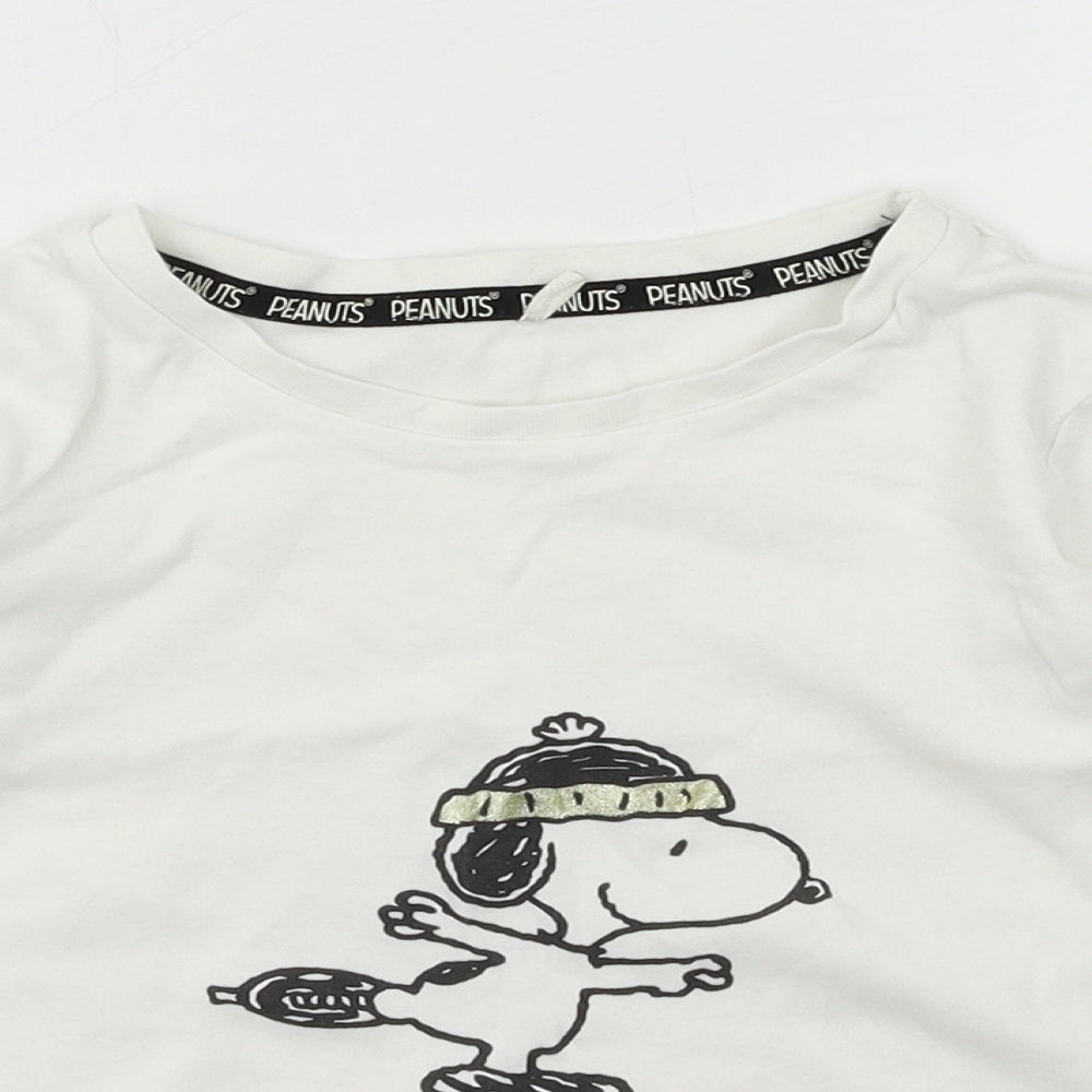 George Girls White  Jersey Basic T-Shirt Size 7-8 Years  - Peanuts