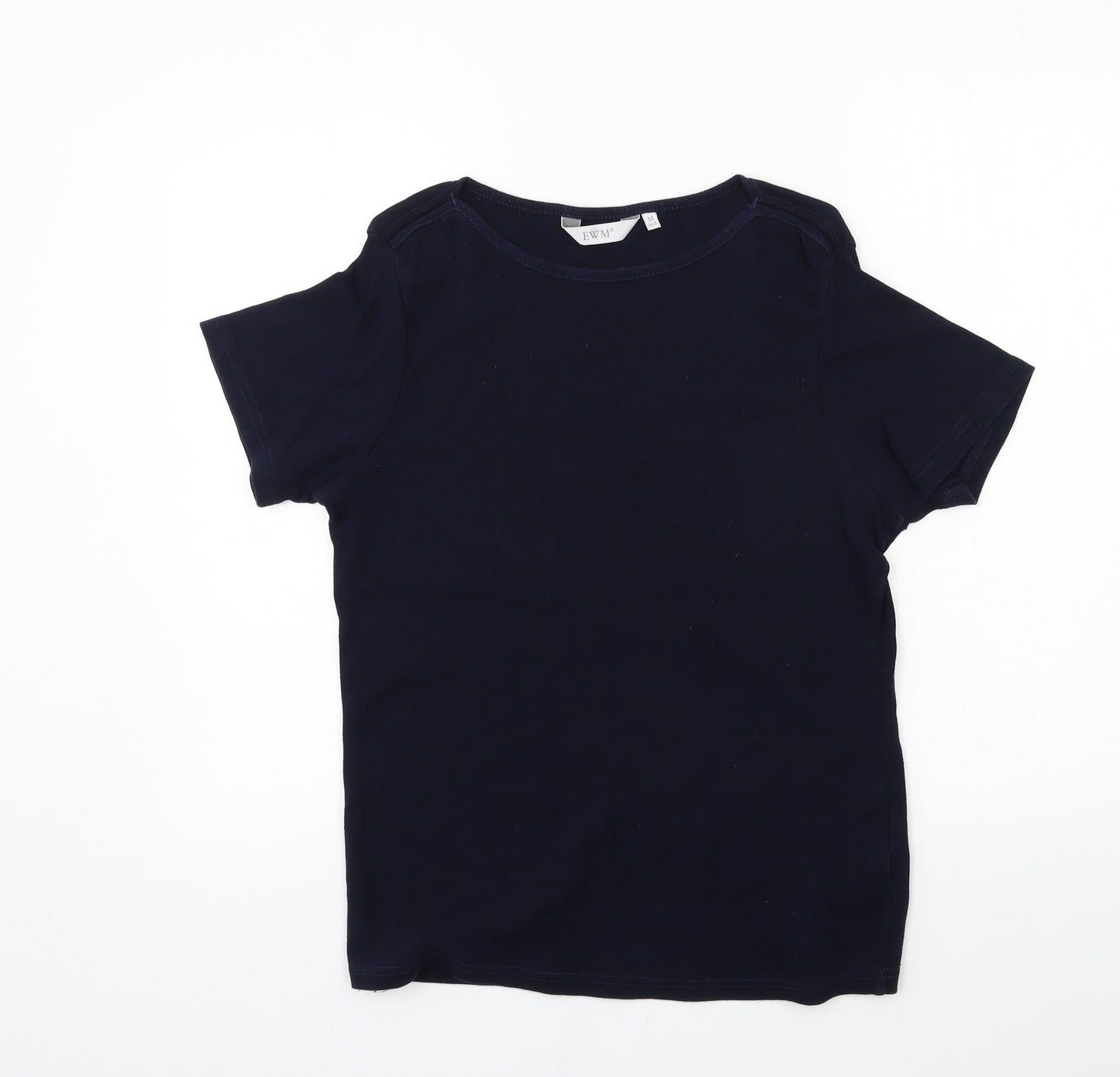 EWM Womens Blue  Jersey Basic T-Shirt Size 14